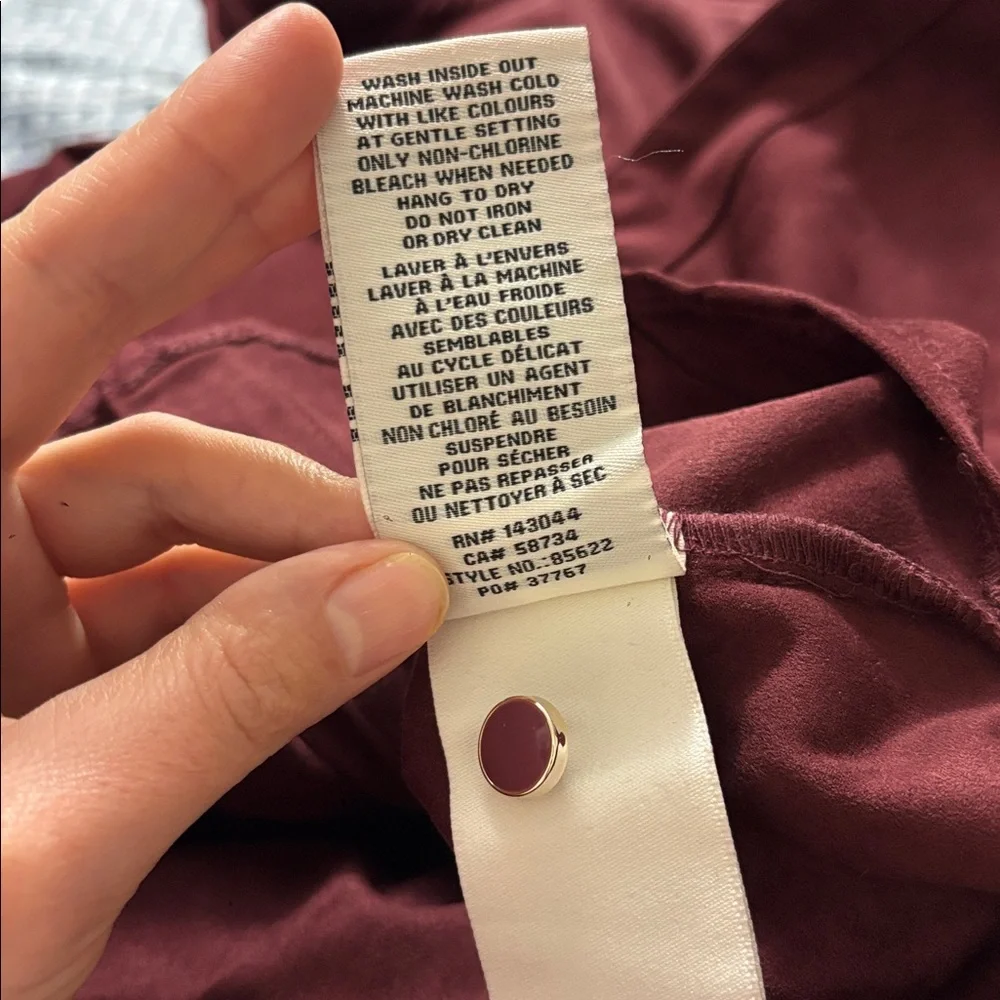 Bagatelle Sz Small Maroon Top Blouse Button Up Down Corset Style Sexy Balloon - Picture 5 of 13